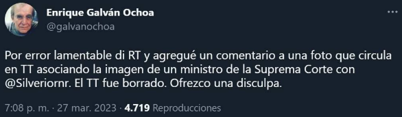 disculpas Galván