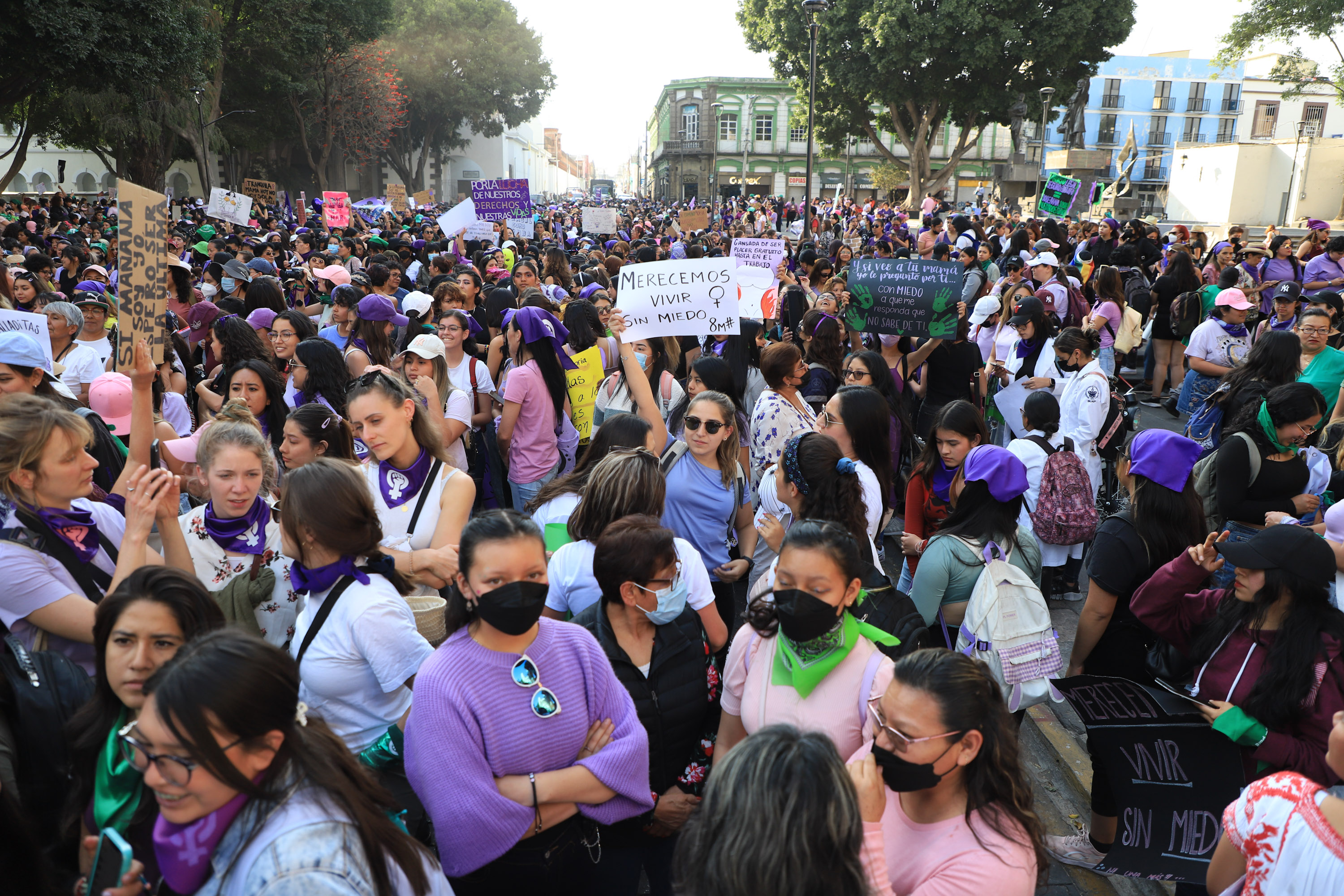 Marchas por el Día Internacional de la mujer en Puebla/