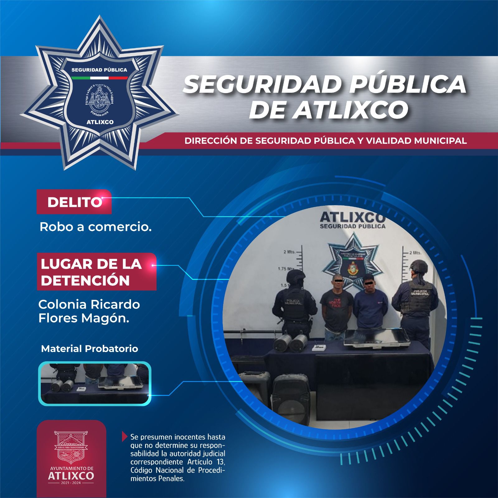 Detenidos Policía de Atlixco