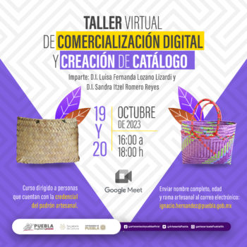 Cártel virtual Taller Comercialización digital y creación de catálogo 