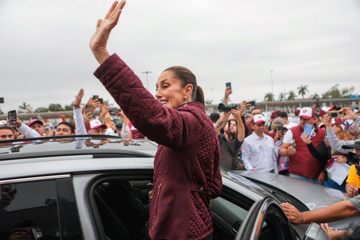 Claudia Sheinbaum llega a Tamaulipas entre porras y abrazos