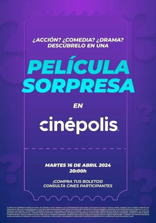 Cinépolis presenta la experiencia de una "película sorpresa"