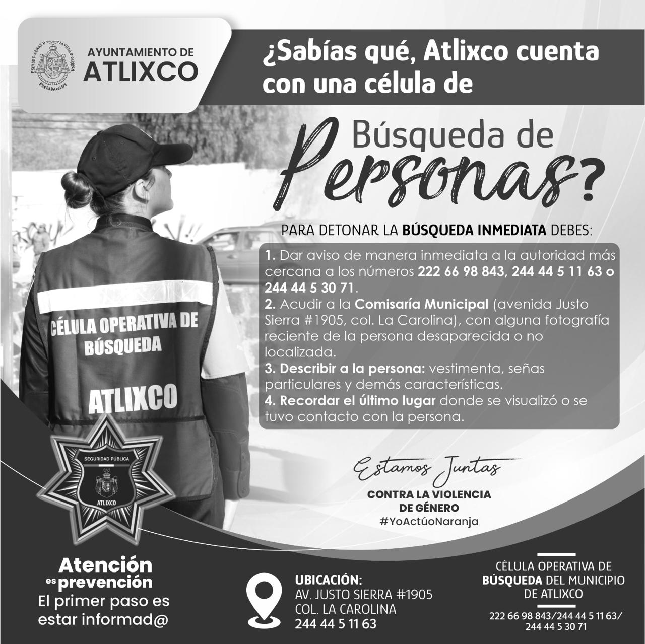 Célula de búsqueda de personas en Atlixco, ¿cómo funciona?