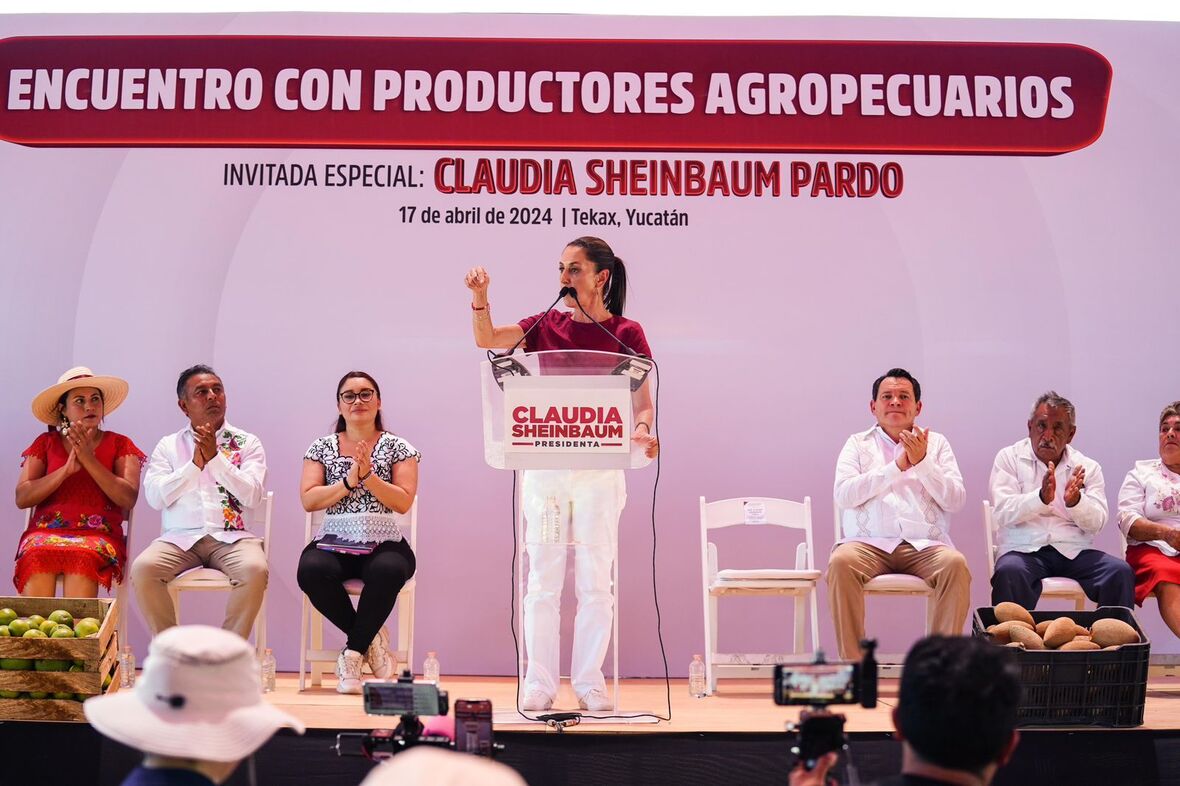 Claudia Sheinbaum muestra apoyo a agricultores yucatecos