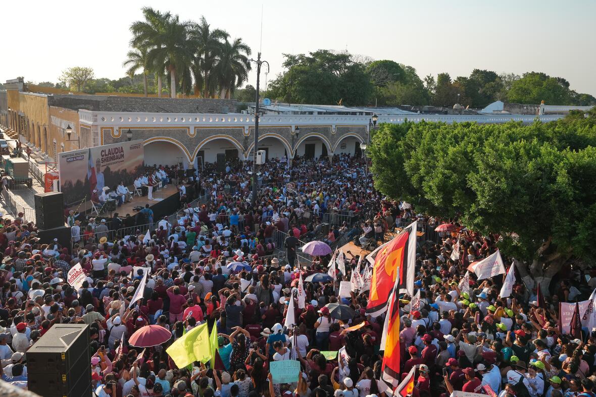 Mexicanos en Chiapas, Guerrero, Hidalgo y Yucatán muestran apoyo a Claudia Sheinbaum