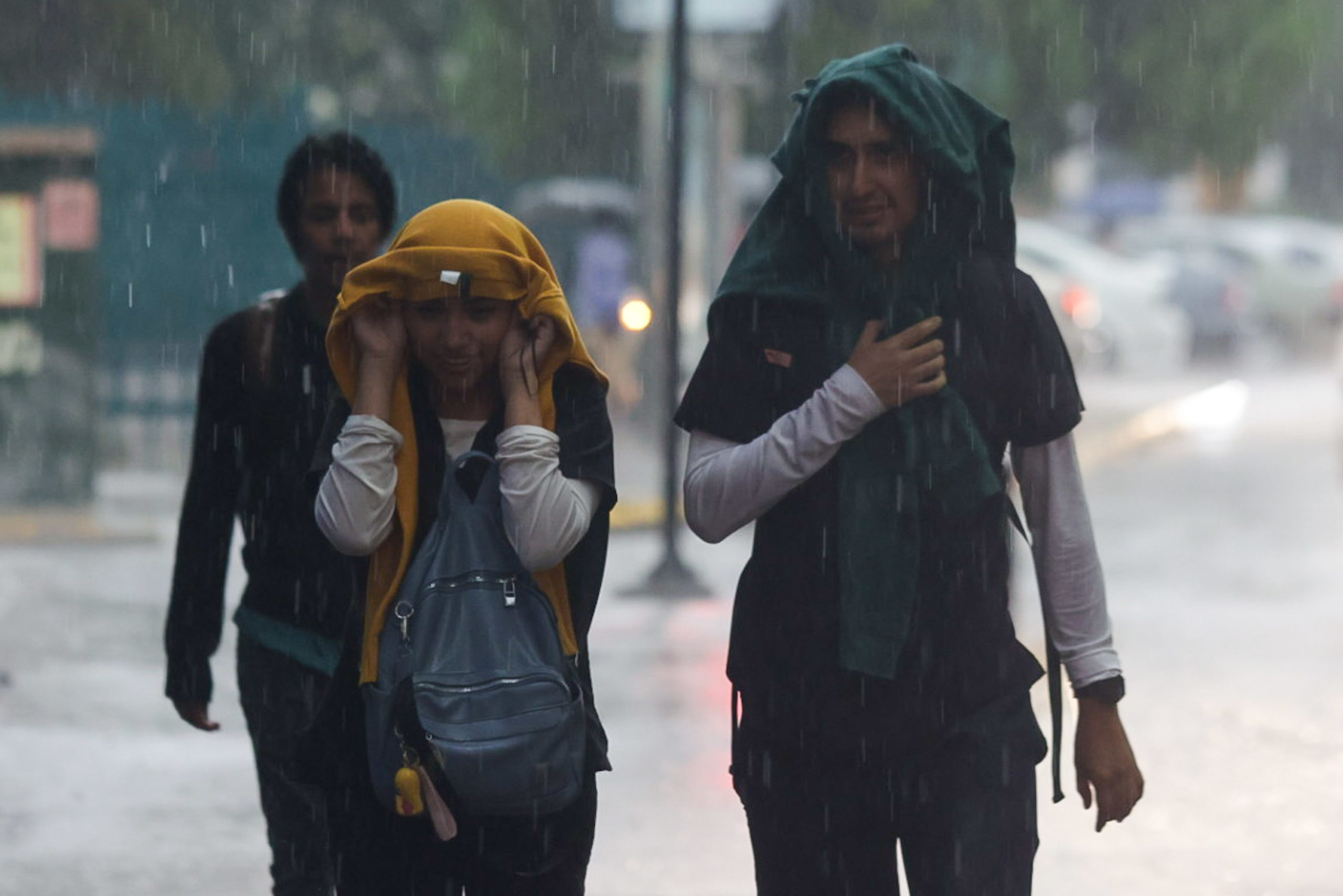 Intensa lluvia en Puebla