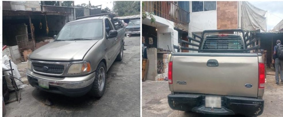 FGE de Puebla recupera camioneta robada en un supermercado