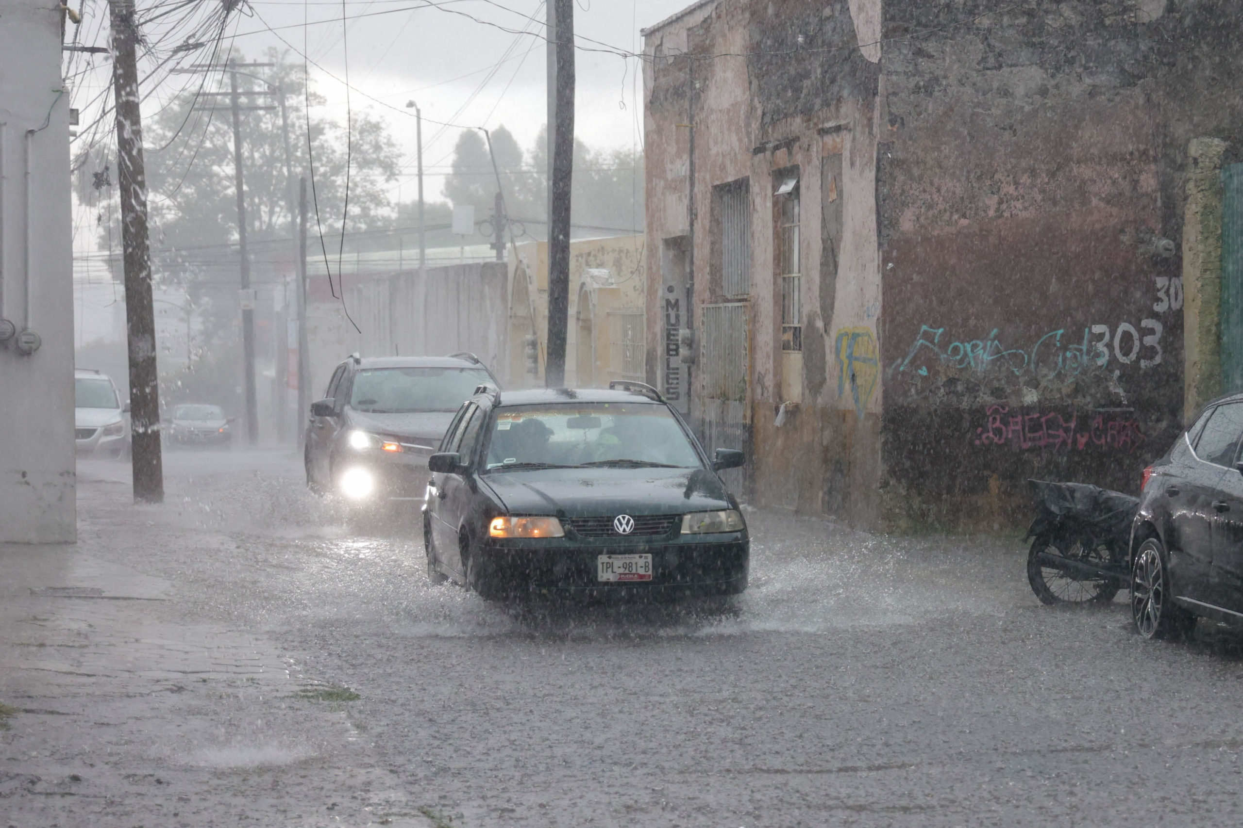 Lluvia intensa en Puebla