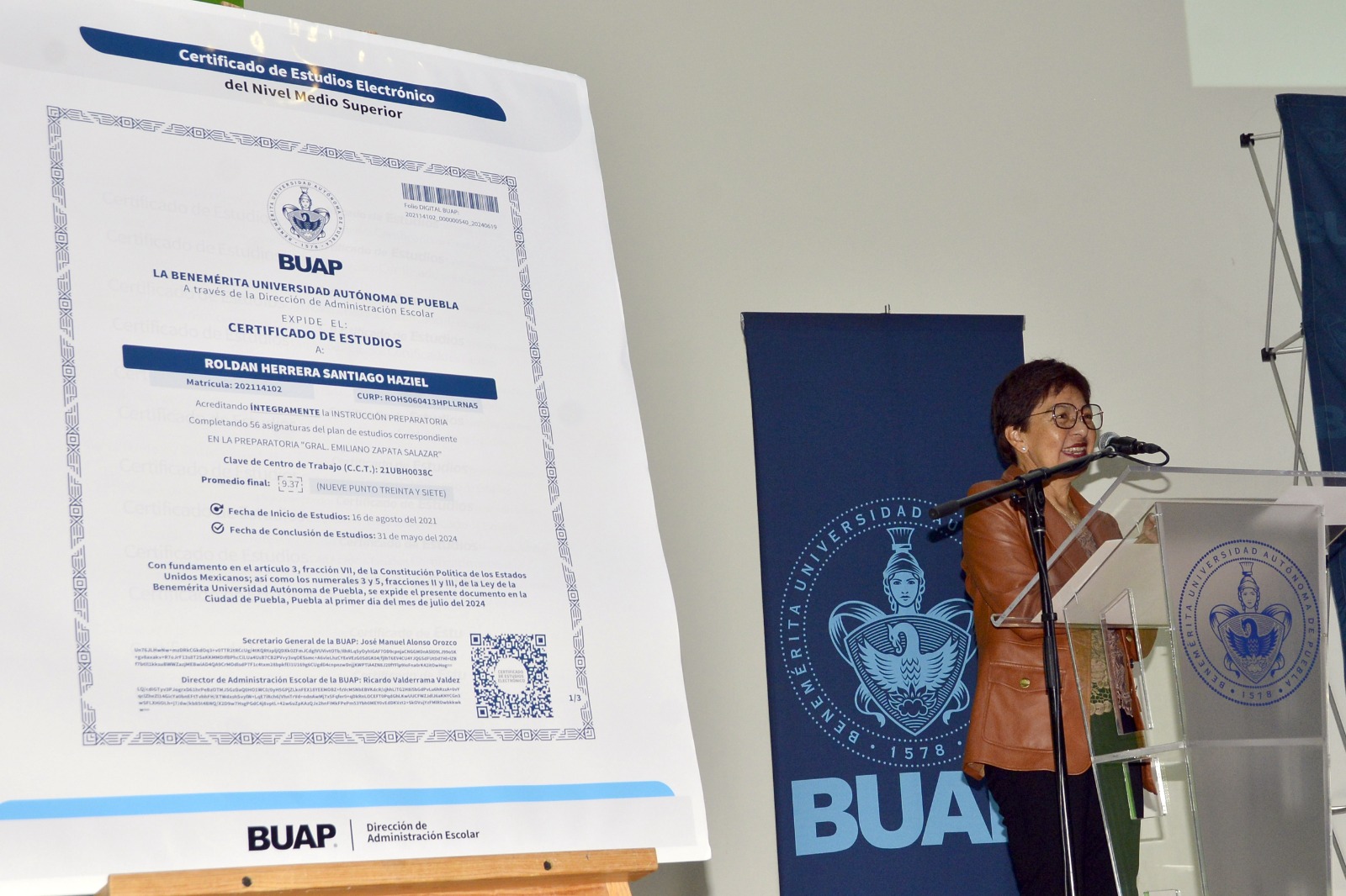 BUAP certificado de estudios electrónico