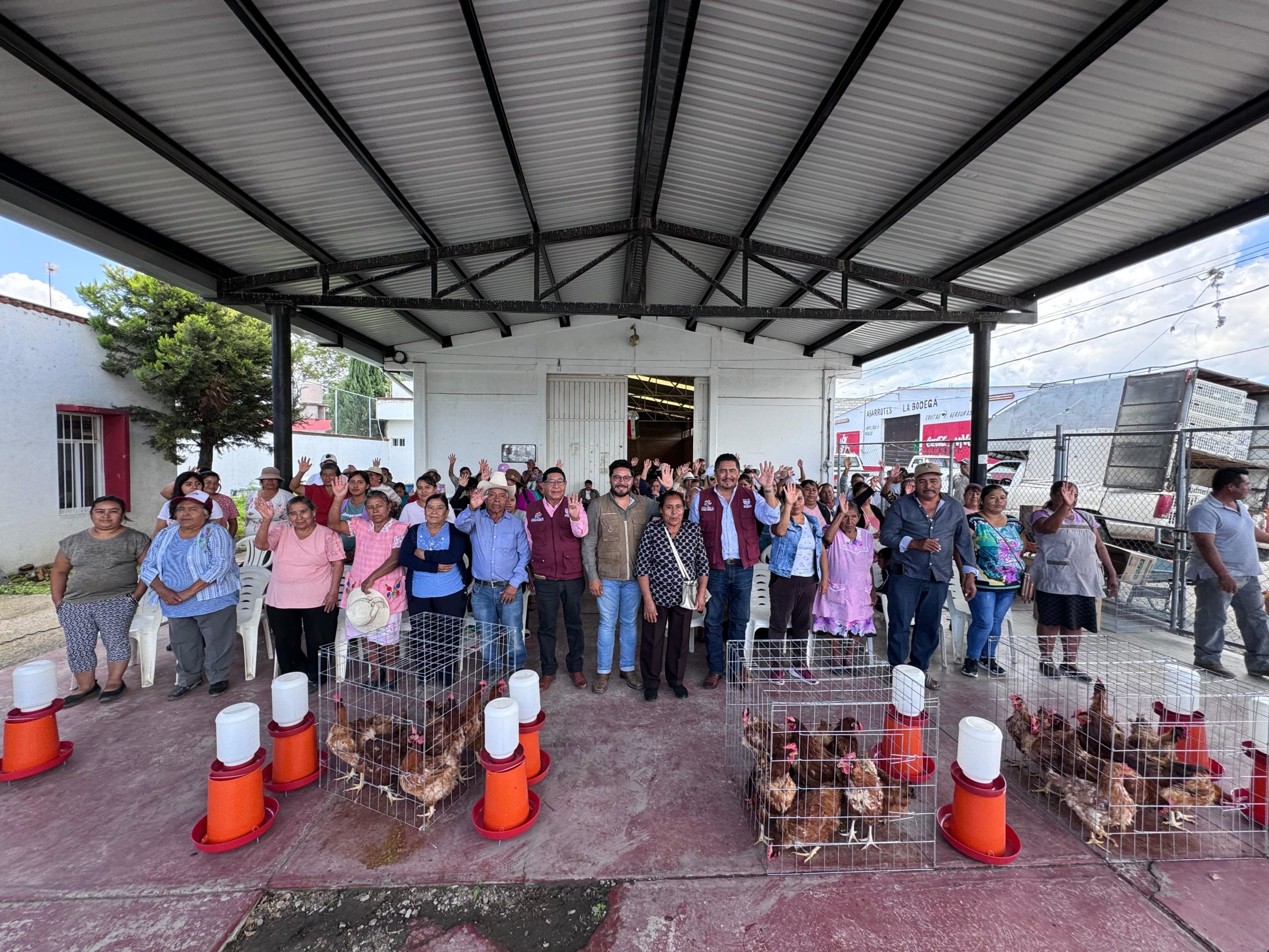 Entrega de paquetes avícolas en Atlixco