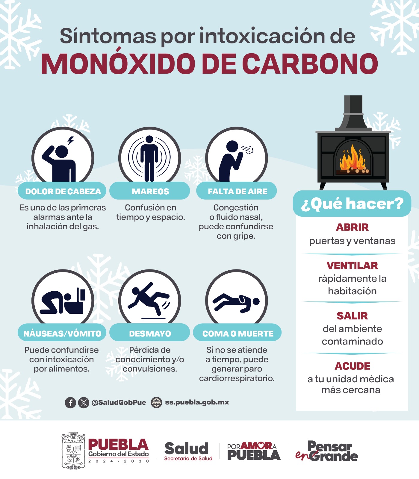 Emite Salud recomendaciones para evitar intoxicaciones por monóxido de carbón
