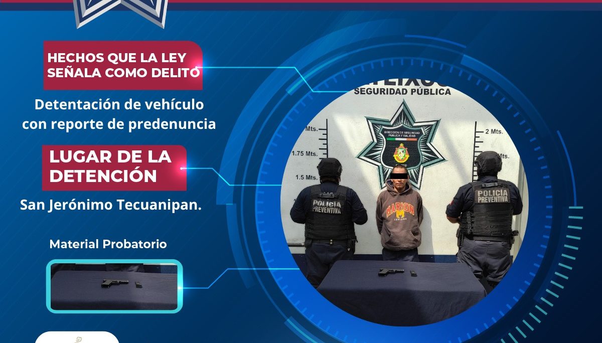 Policía de Atlixco recupera combi robada gracias a cámaras de vigilancia y rápida intervención policial