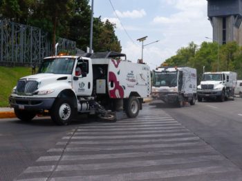 Barredoras del estado y el municipio de Puebla unen esfuerzos para poner la capital en orden