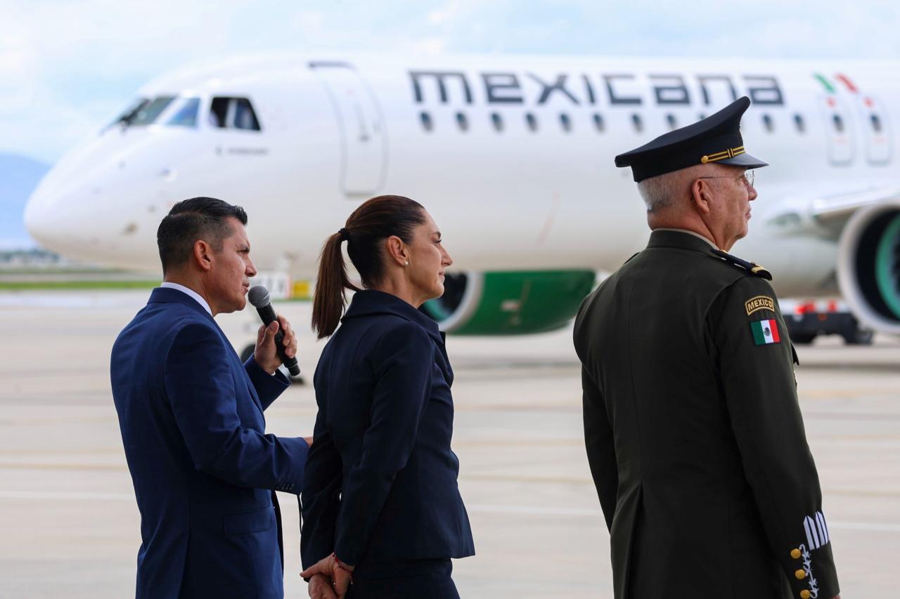 Claudia Sheinbaum recibe primera aeronave Embraer para Mexicana de Aviación, símbolo de justicia, orgullo y soberanía