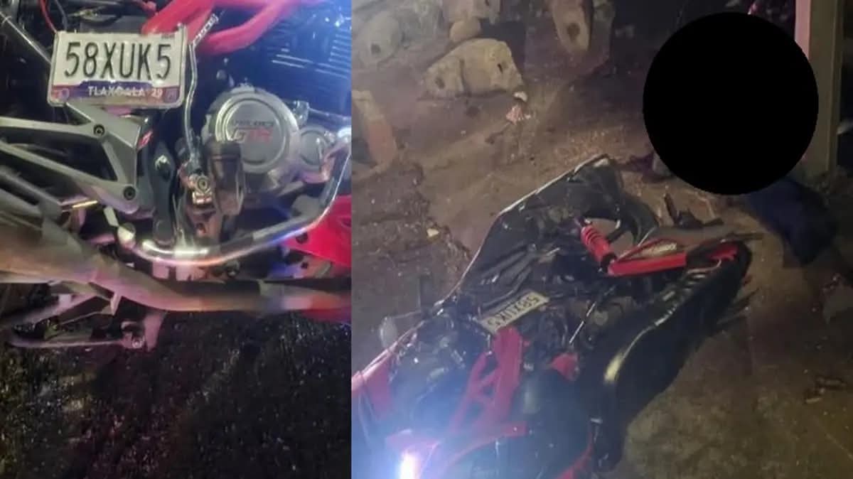 Motociclista muere tras caer en alcantarilla sin tapa y chocar contra la barra de contención en la México-Puebla