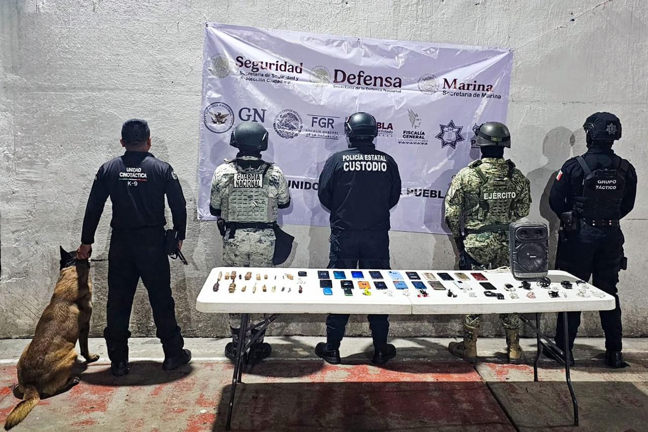 Realizan SSP, Ejército y Guardia Nacional operativo en el penal de Tecamachalco