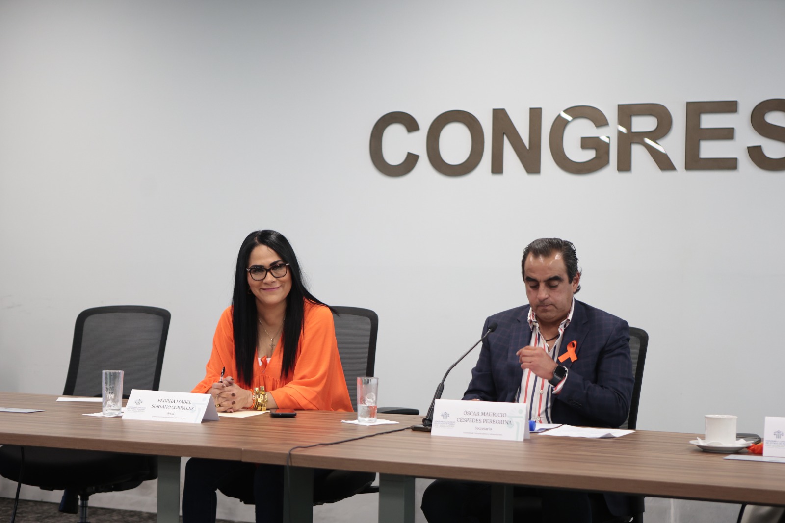 Fedrha Suriano y Óscar Mauricio Céspedes, diputados integrantes de la Comisión de Comunicaciones e Infraestructura del Congreso de Puebla. Foto: Especial