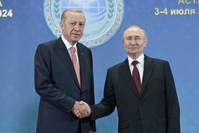 Recep Tayyip Erdogan y Vladimir Putin, lideres de Turquía y Rusia, respectivamente