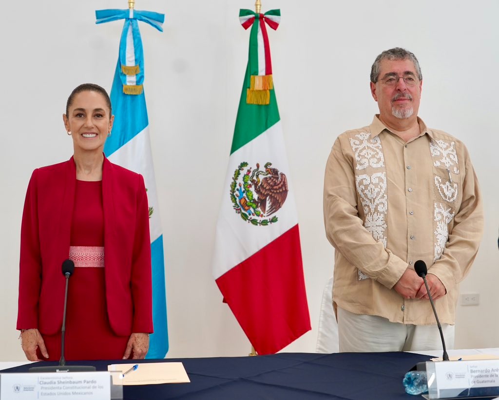 Claudia Sheinbaum y Bernardo Arévalo