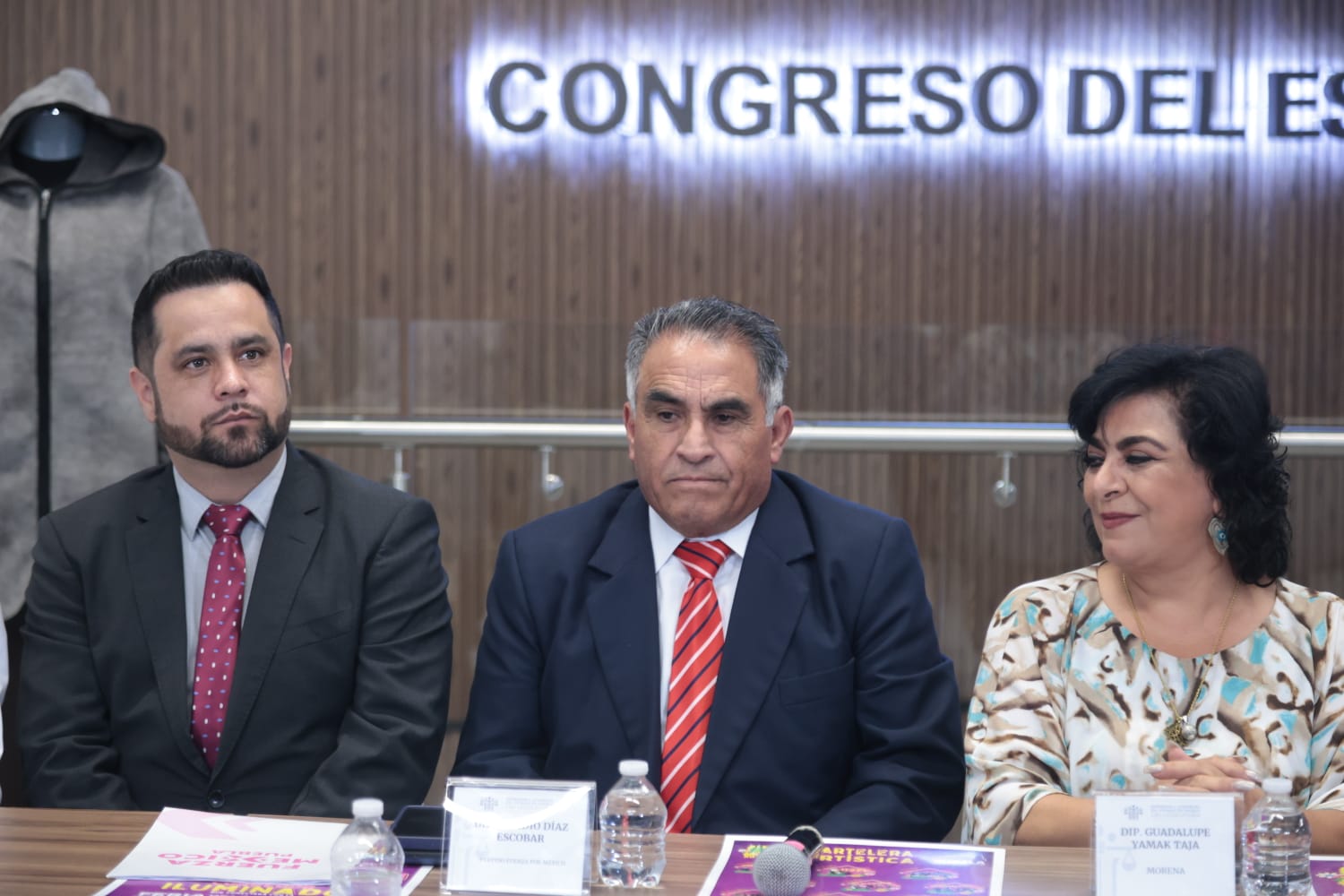 Jaime Alejandro Aurioles Barroeta, Elpidio Díaz Escobar y Guadalupe Yamak Taja, diputados del Congreso de Puebla. Foto: Especial