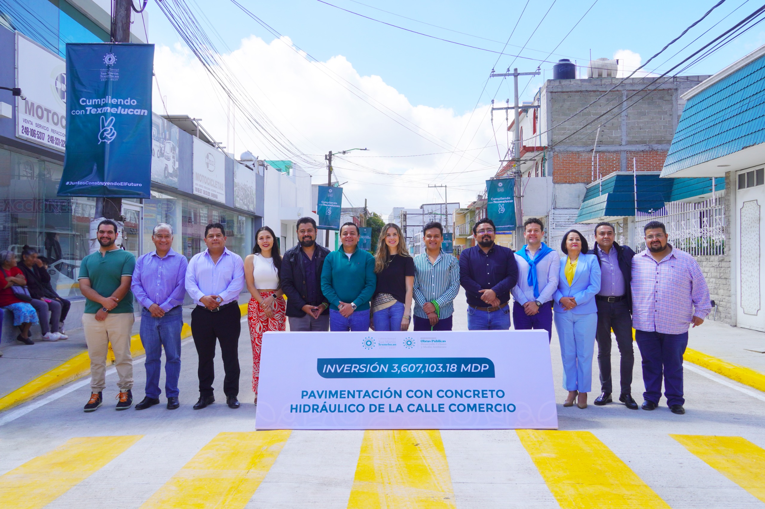 Inaugura alcalde Juan Manuel Alonso pavimentación de la calle Comercio con una inversión superior a los 3.6 mdp