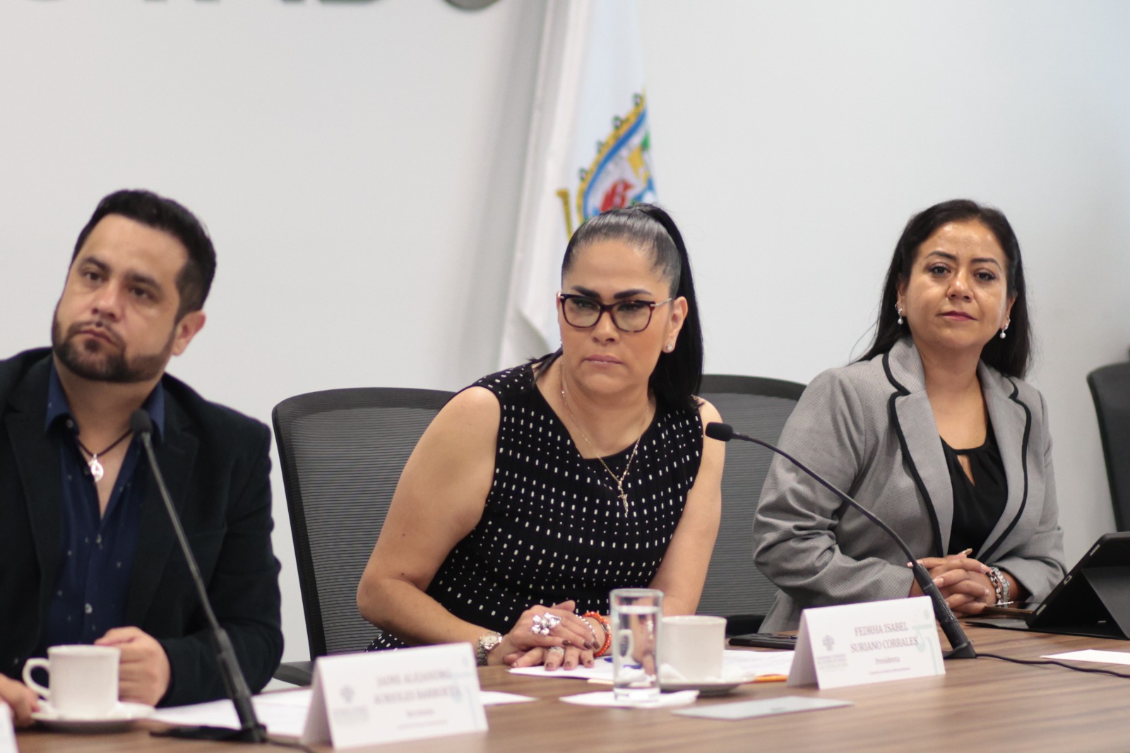 Jaime Aurioles, Fedrha Suriano y Celia Bonaga, diputados integrantes de la Comisión de Asuntos Metropolitanos del Congreso de Puebla. Foto: Especial