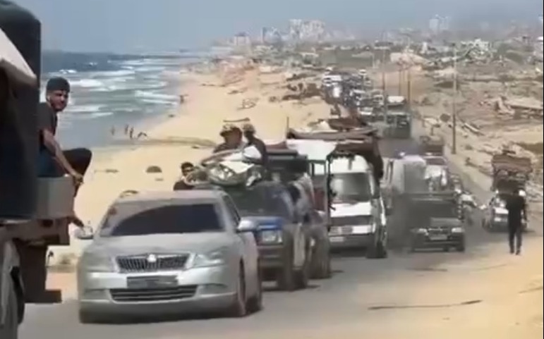 Miles de palestinos huyen de Gaza ante ofensiva israelí y nuevas órdenes de evacuación