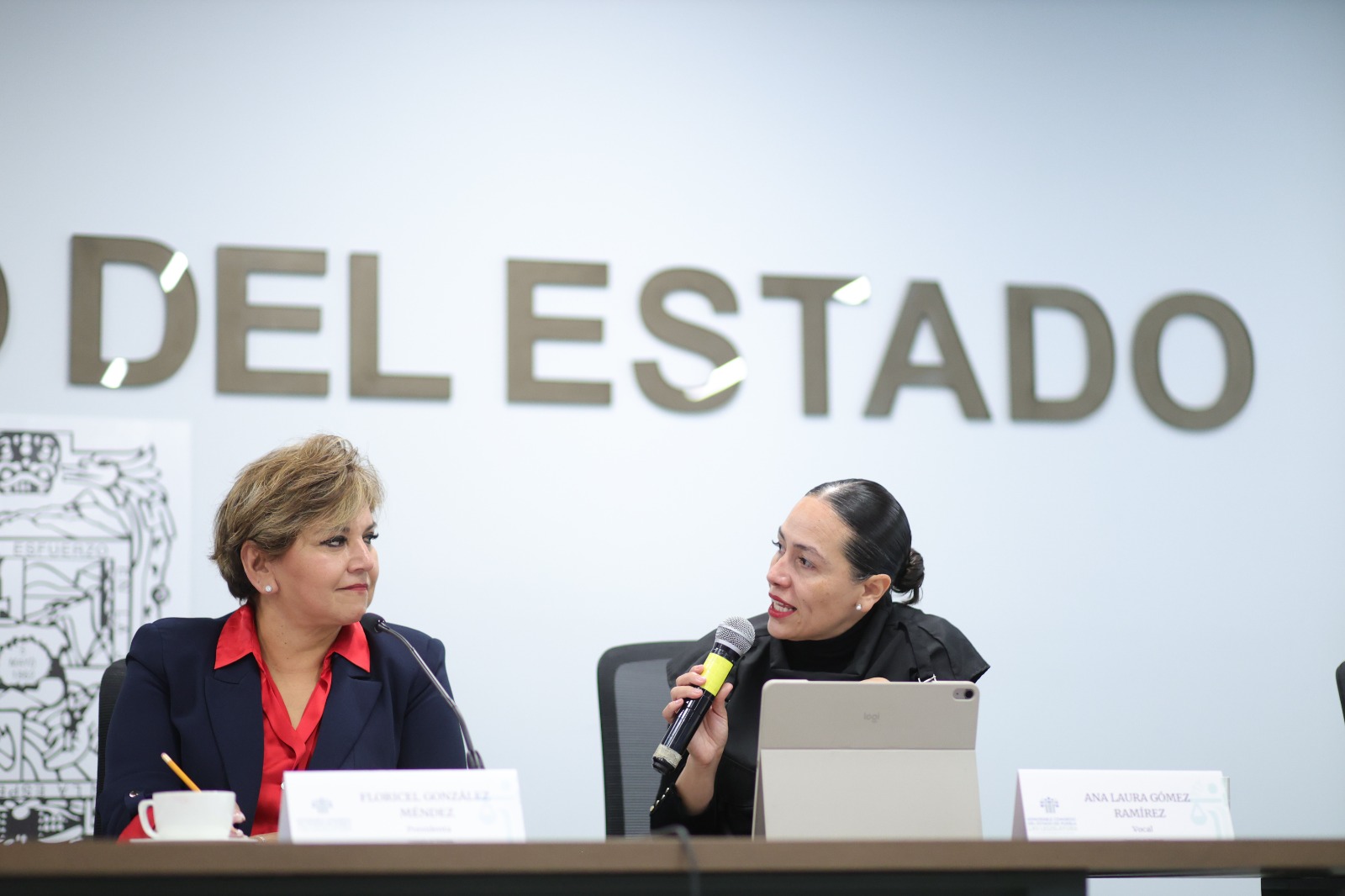 Floricel González y Ana Laura Gómez, diputadas integrantes de la Comisión de Vivienda del Congreso del estado de Puebla. Foto: Especial