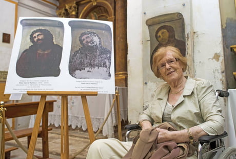 Muere Cecilia Giménez, autora de la restauración del Ecce Homo de Borja, a los 94 años