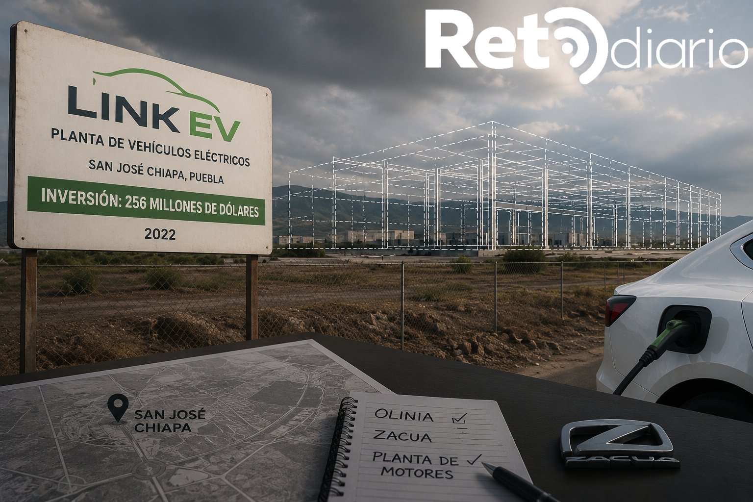 Planta de vehículos eléctricos de Link EV en San José Chiapa nunca llegó; el espacio ahora busca inquilino