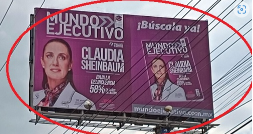 Al estilo morenovallista, Claudia Sheinbaum se promociona descaradamente en espectaculares en Puebla