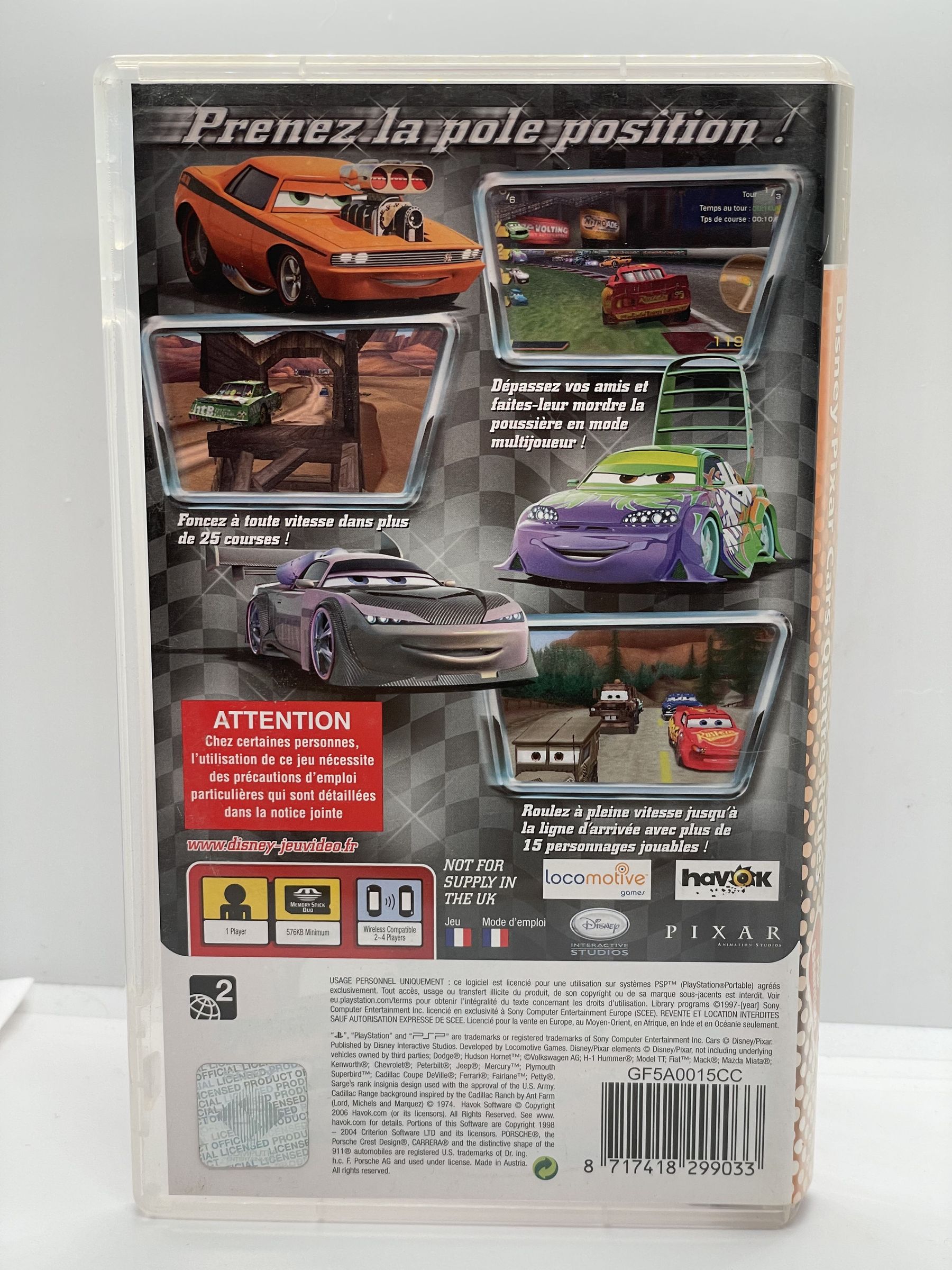 Disney/Pixar Cars Quatre Roues PSP (FR)