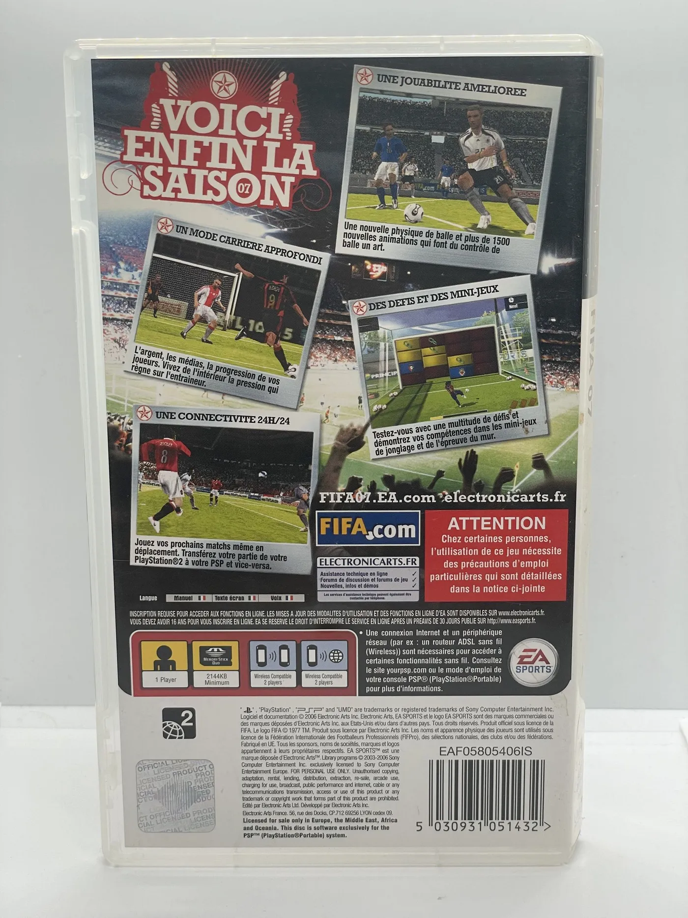 FIFA 07 Complet Sur Sony PSP - Très Bon état - Jeu Playstation Portable
