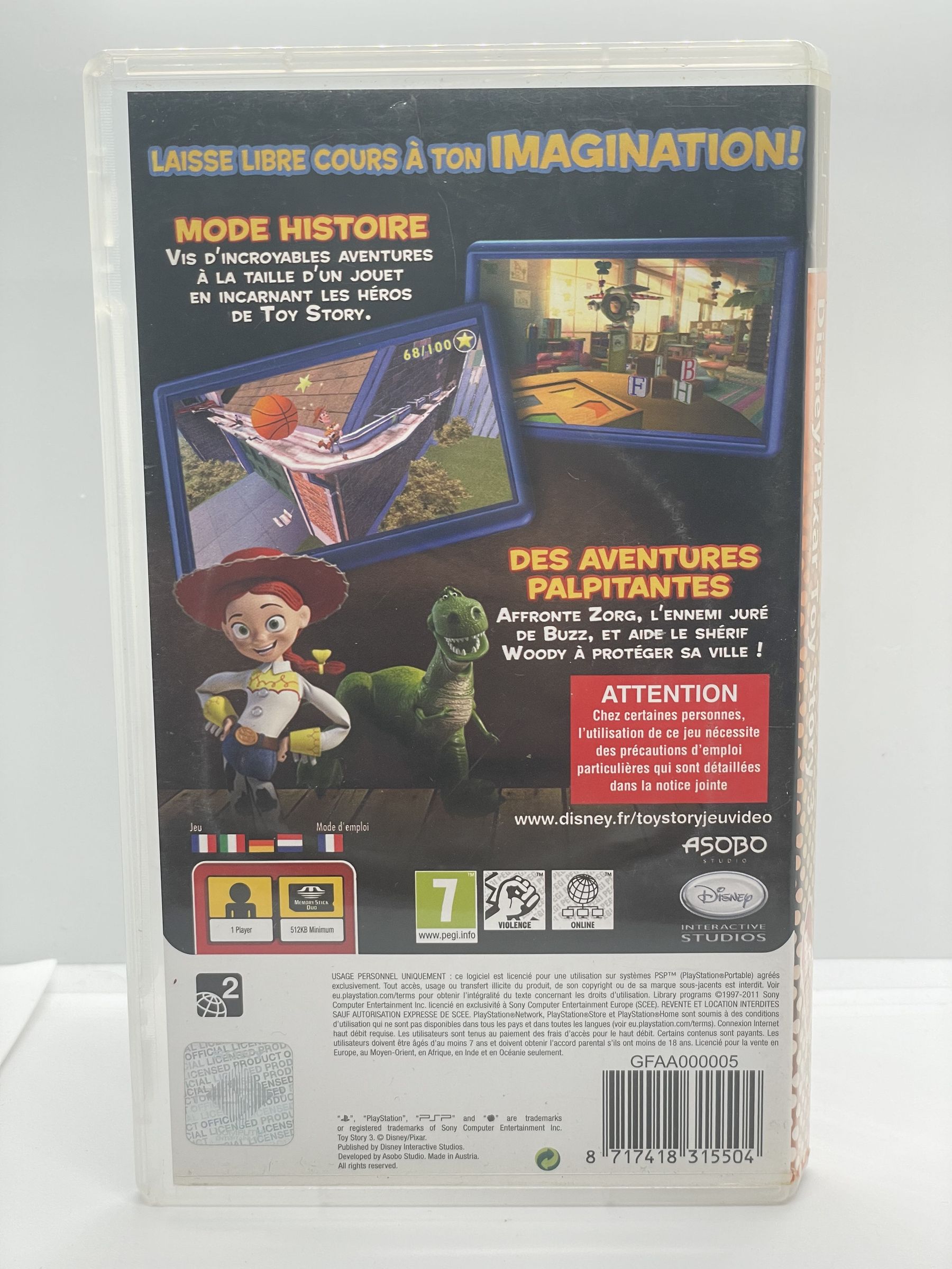 PSP☆TOY STORY 3 DISNEY 海外版(国内本体動作可能)☆箱付・説明