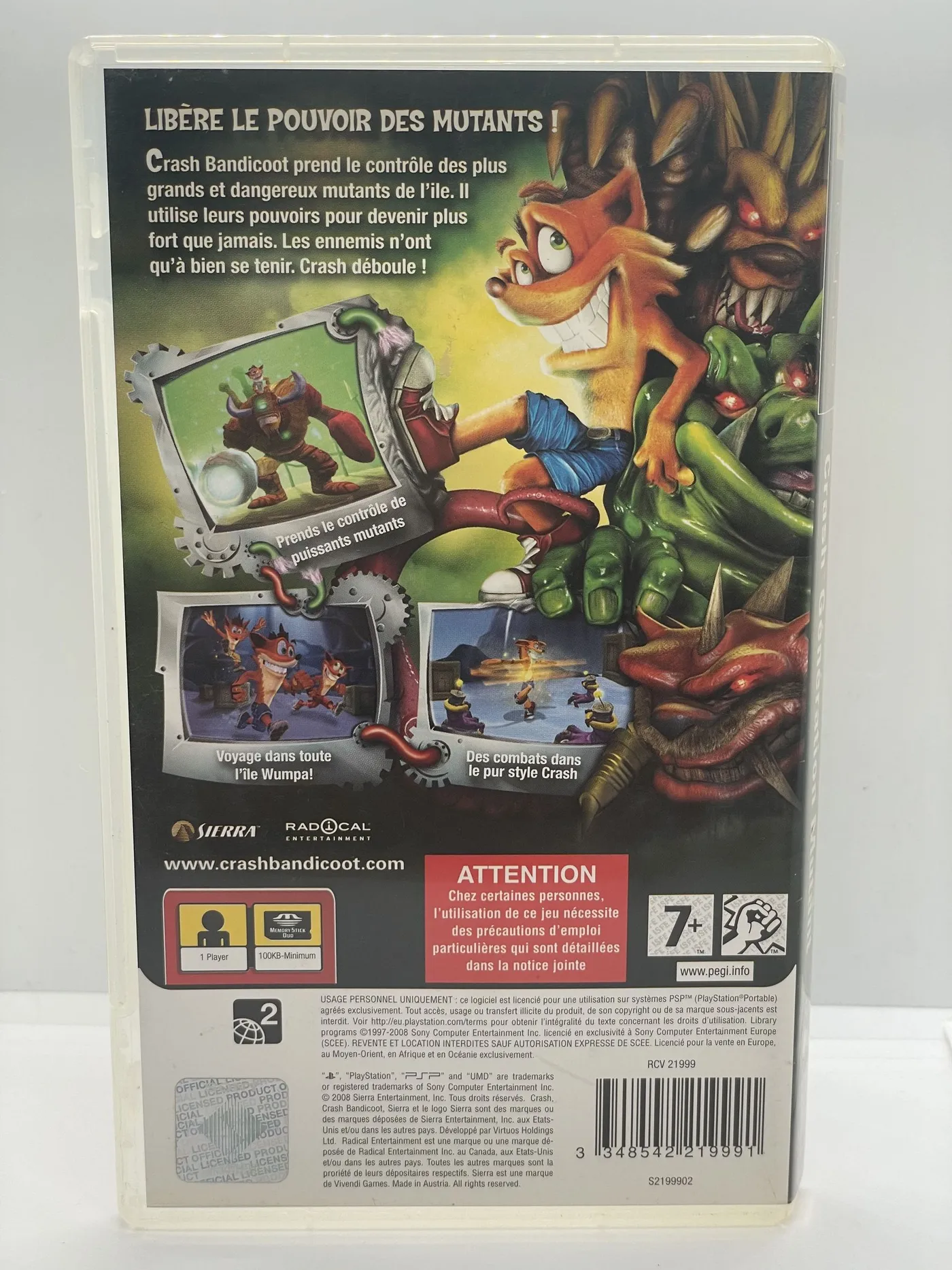 Crash Mind Over Mutant PSP (FR)