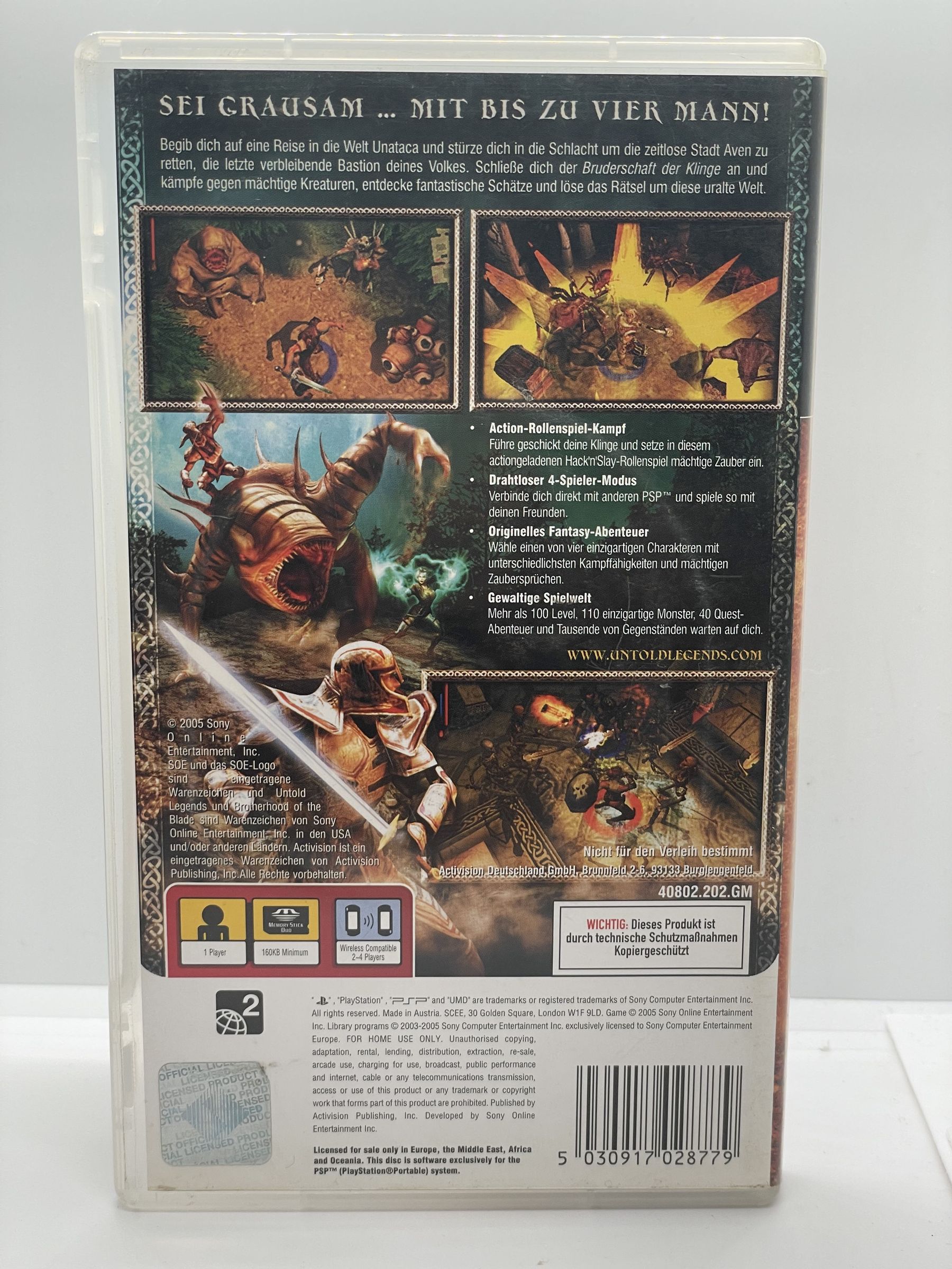 Untold Legends: Brotherhood of the Blade PSP