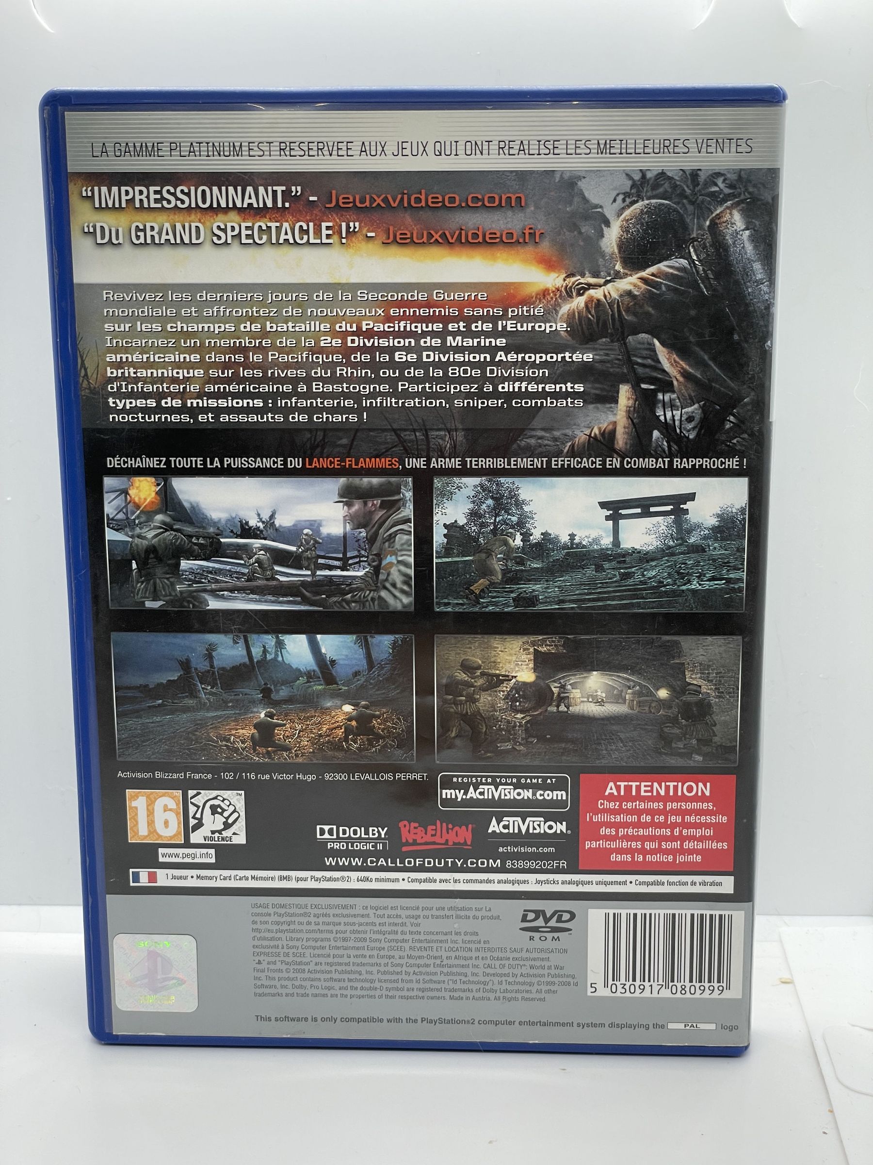 Call of Duty World at War Final Fronts PS2