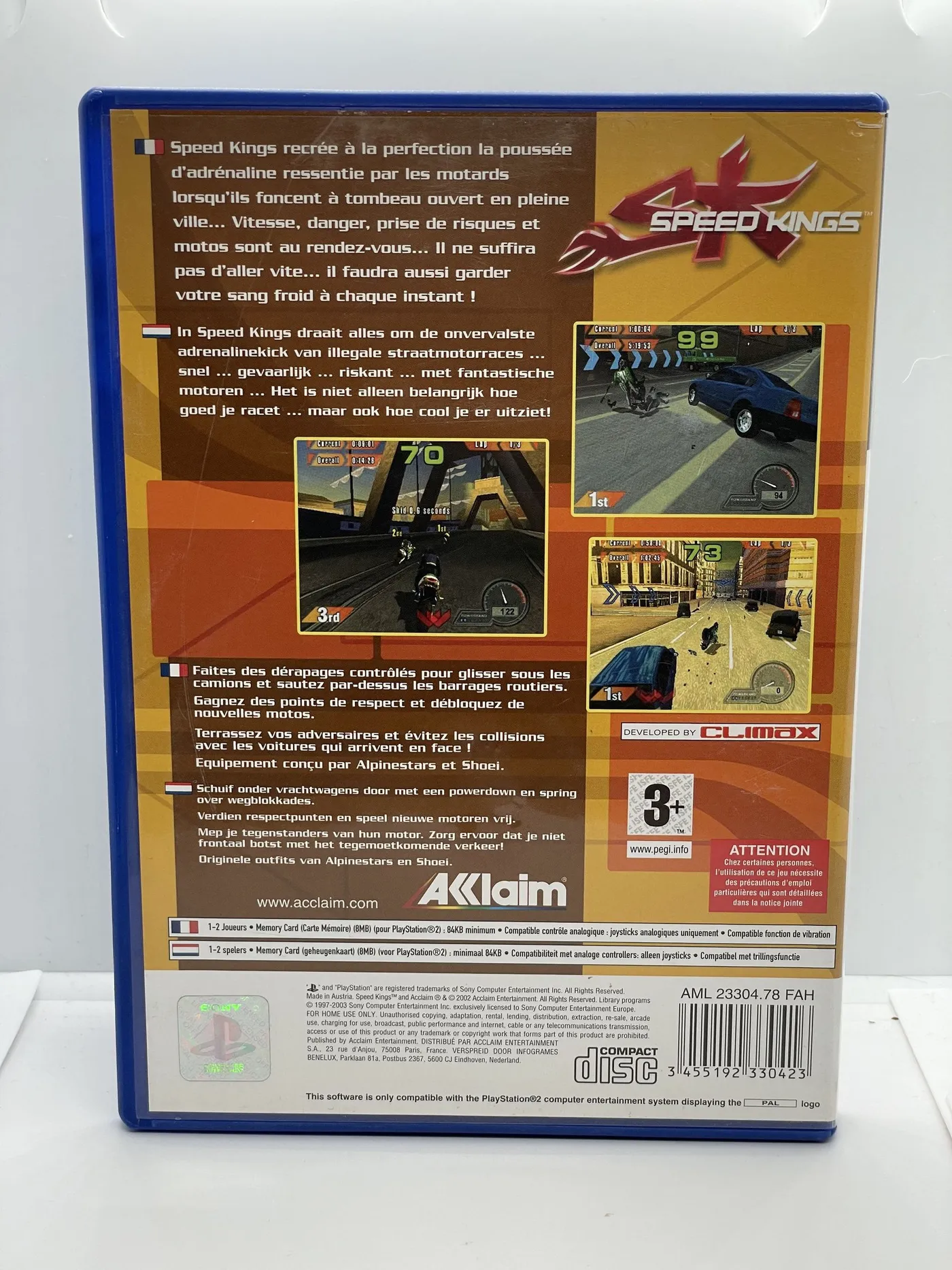Jeu PS2 Speed Kings - Complet Avec Boîte Et Notice - Bon état