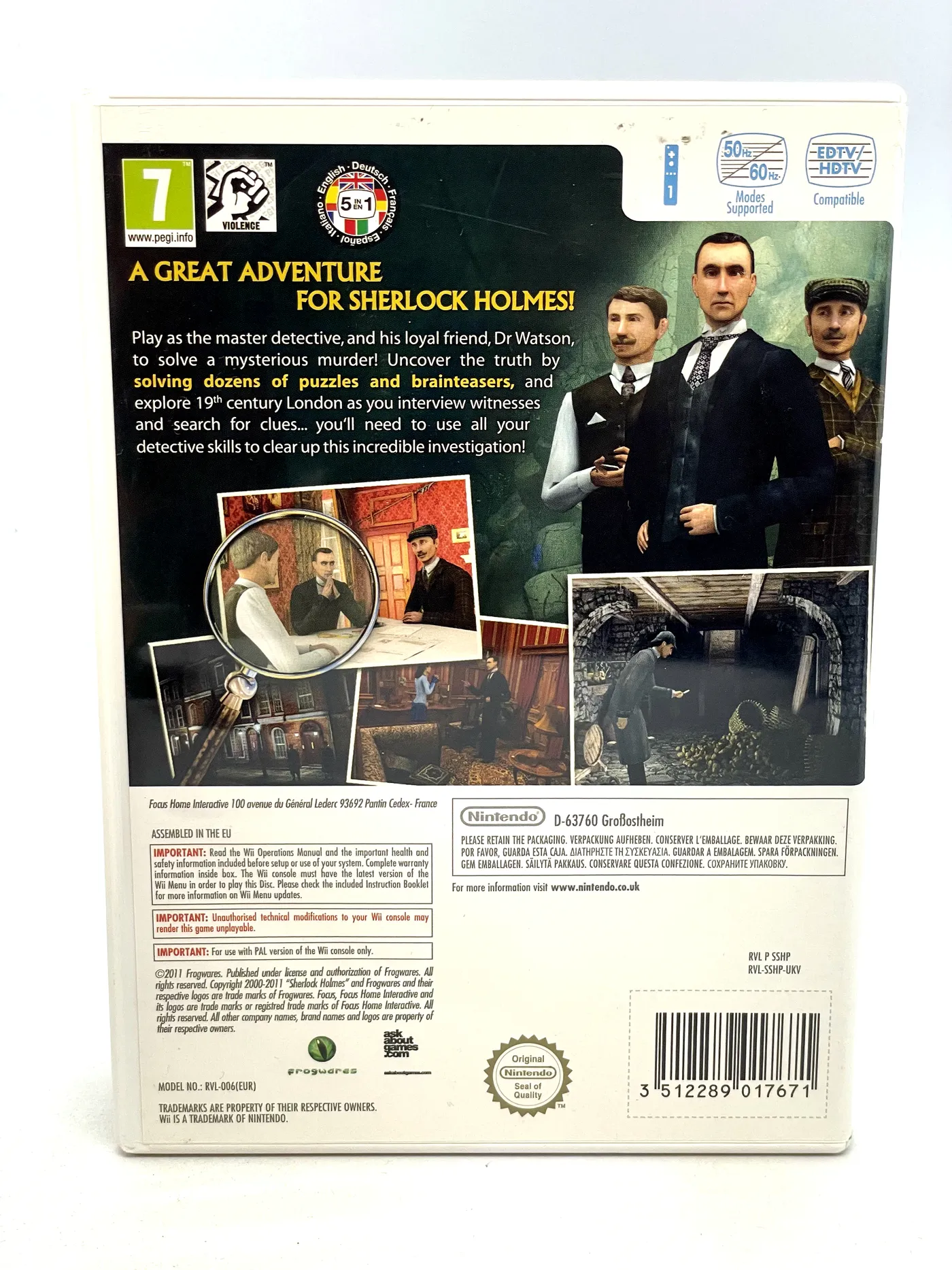 Sherlock Holmes The Silver Earring Nintendo Wii