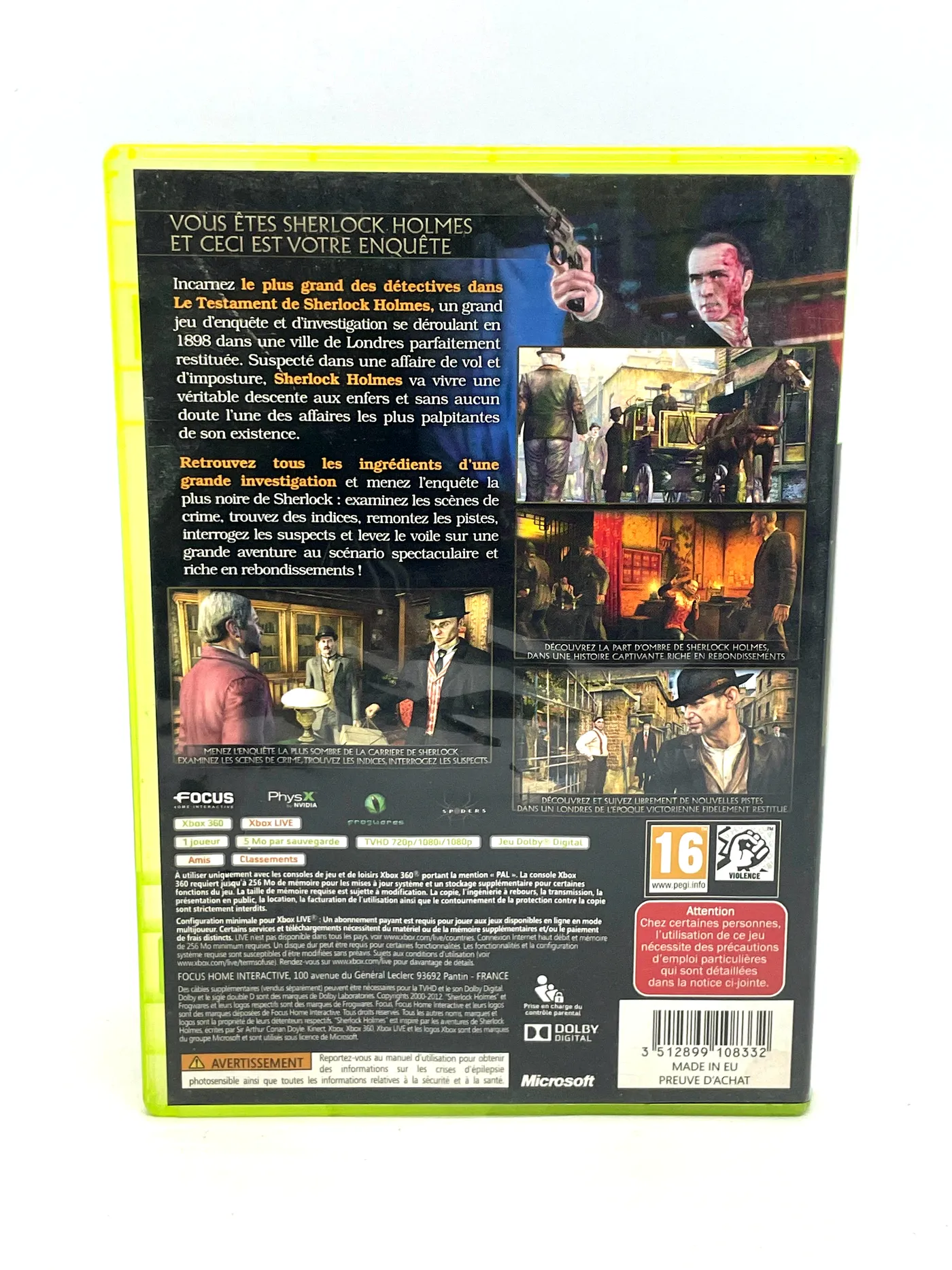 The Testament of Sherlock Holmes Xbox 360