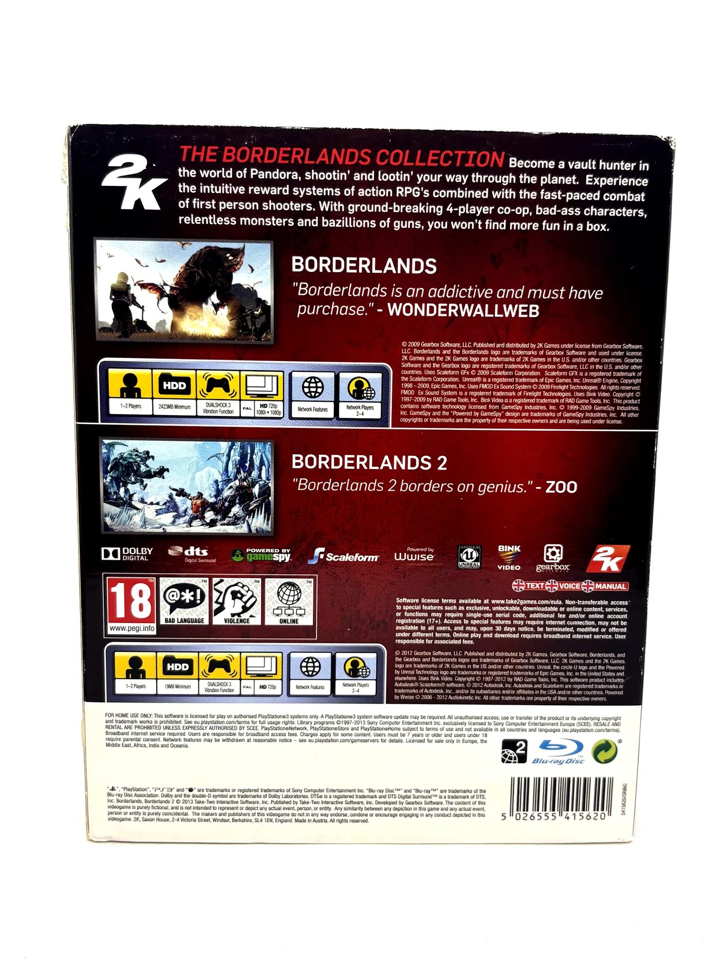 Borderlands 1 and Borderlands 2 Bundle Collection PS3
