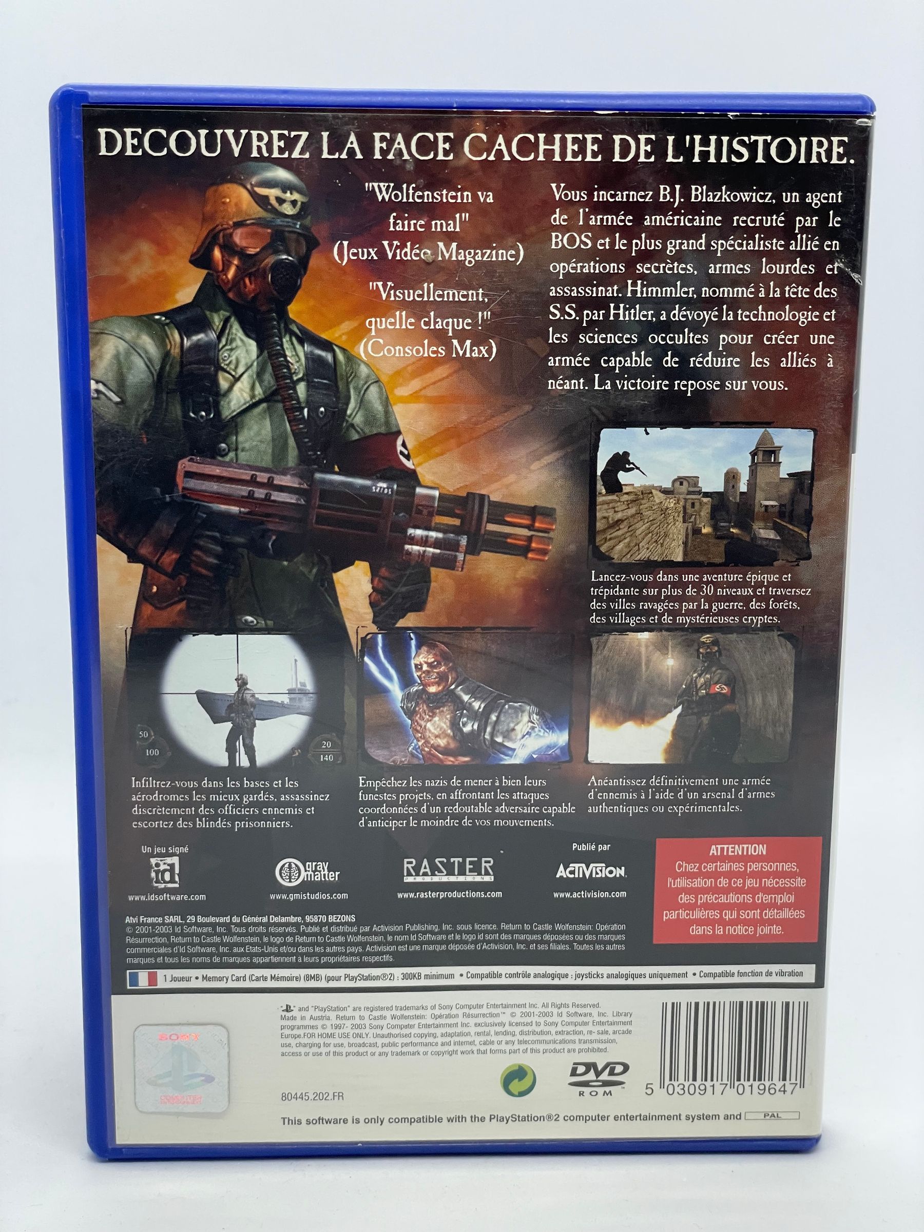 Return to Castle Wolfenstein PS2 (FR)