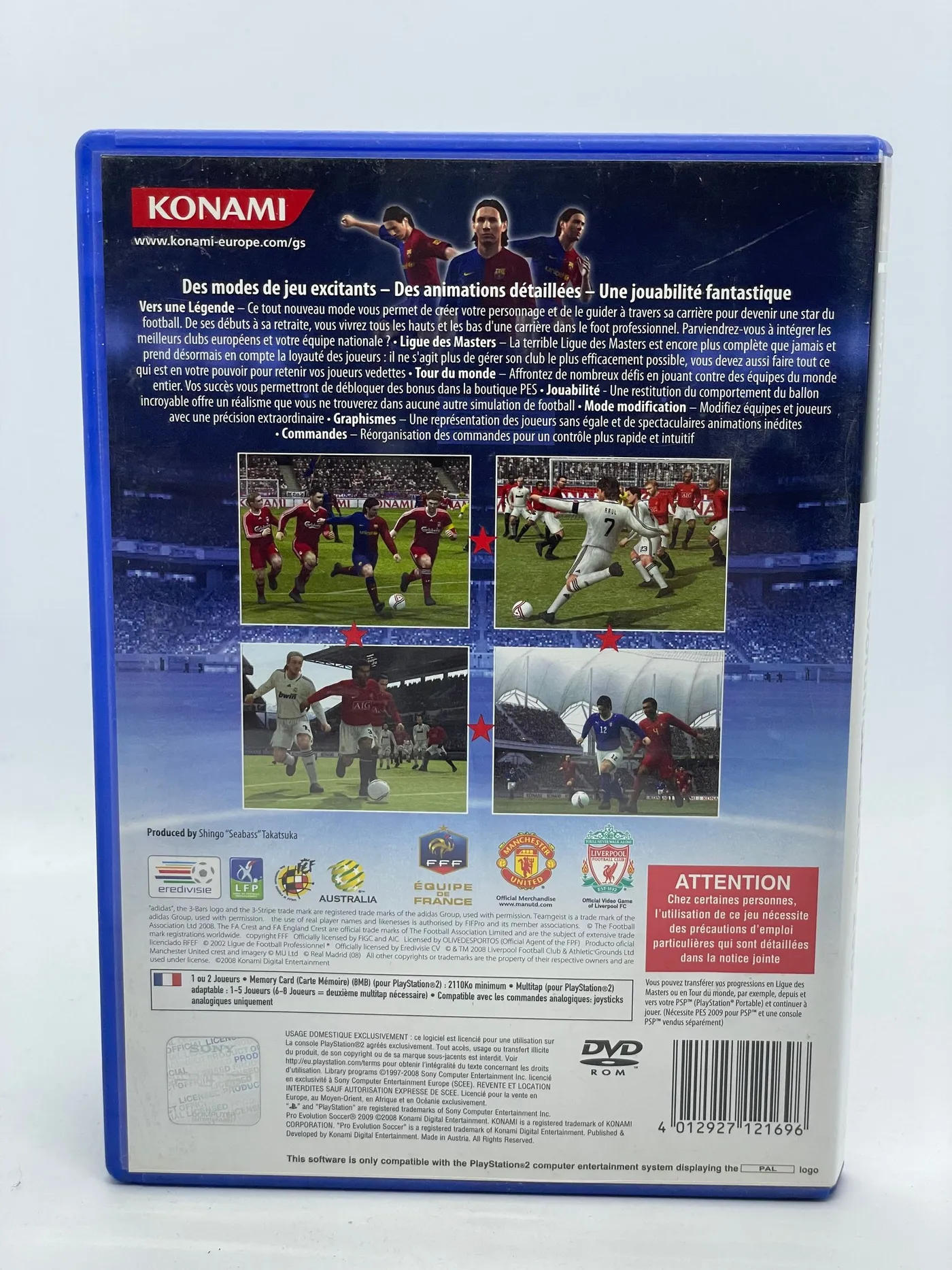Jeu PS2 Pro Evolution Soccer 2009 - Édition FR PAL Complète - État Correct