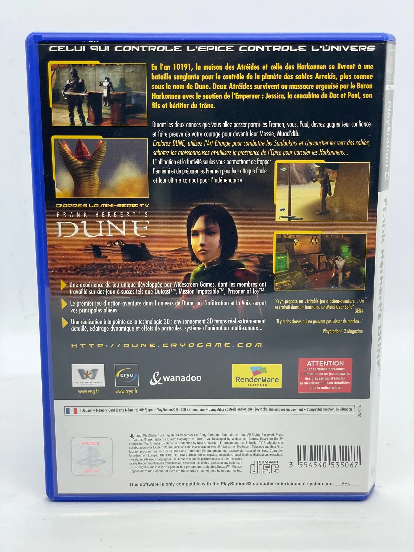 JEU FRANK HERBERT’S DUNE PC CD ROM COMPLET CRYO RARE JEU FRANK HERBERT’S DUNE PC CD ROM COMPLET CRYO RARE