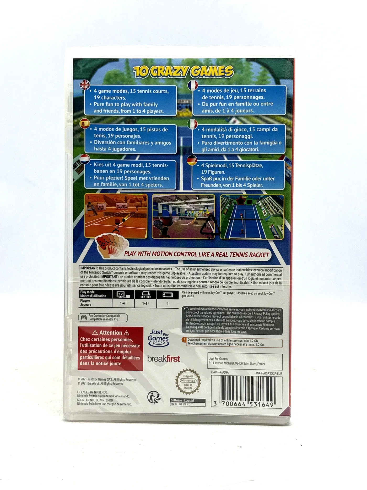 Instant Sports Tennis Nintendo Switch (Code in Foil)