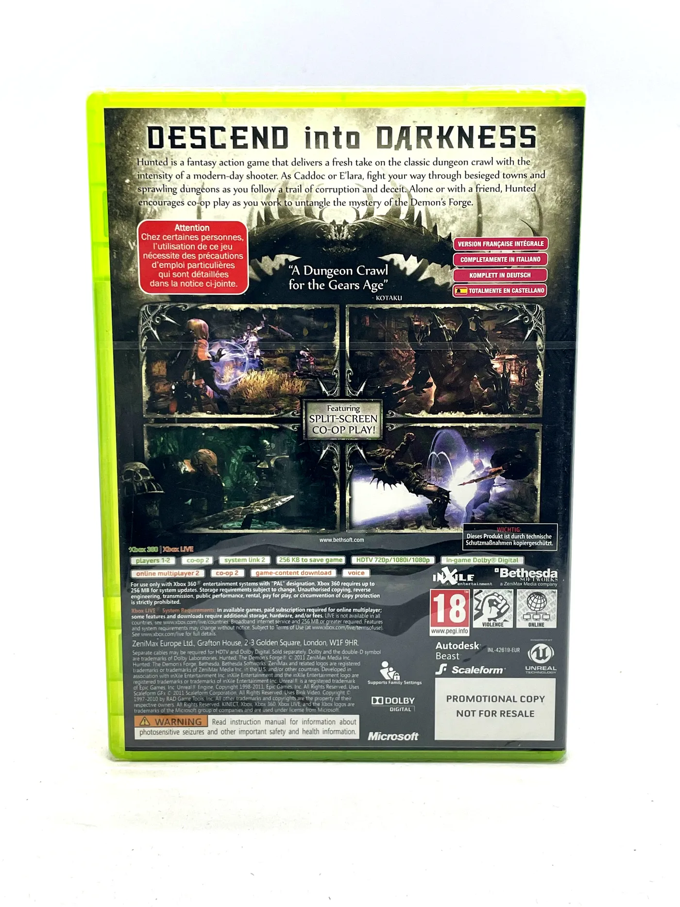 Hunted The Demon's Forge PROMO Xbox 360 (Nowa w folii)