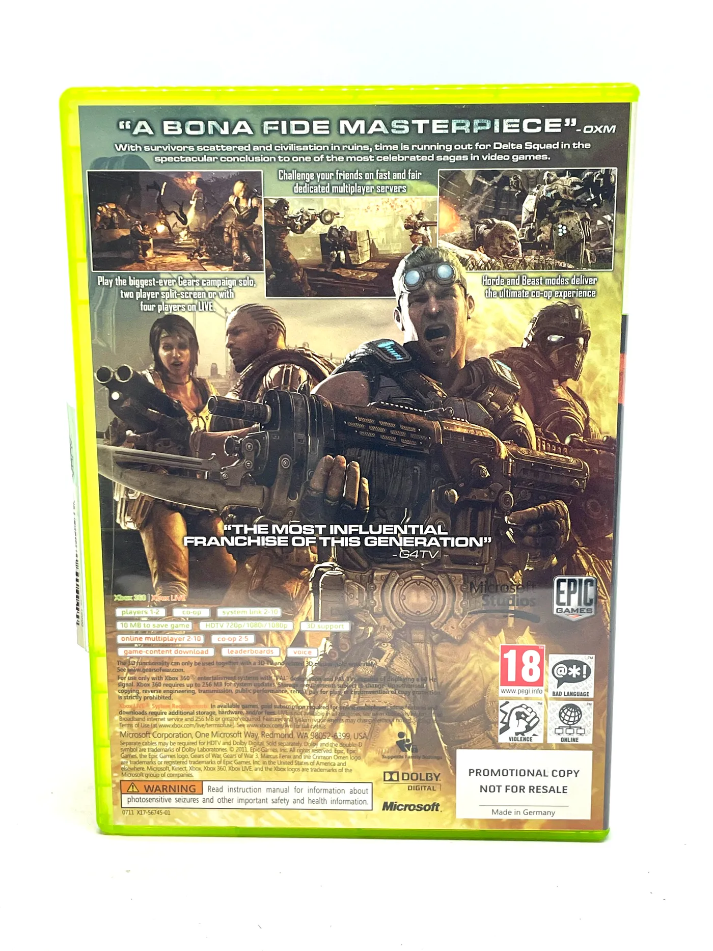 Gears of War 3 PROMO Xbox 360