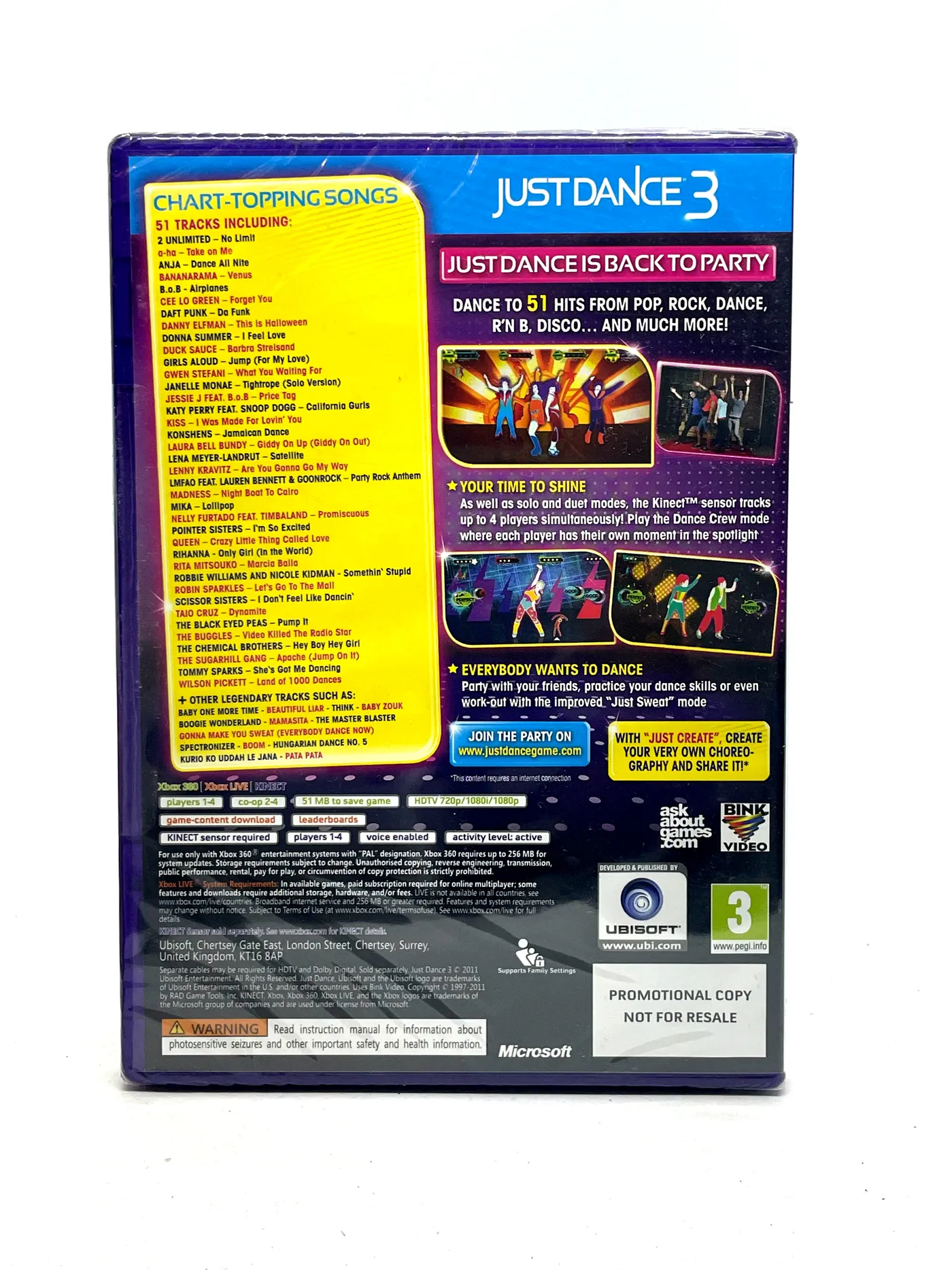 Just Dance 3 PROMO Xbox 360 (New & Sealed)