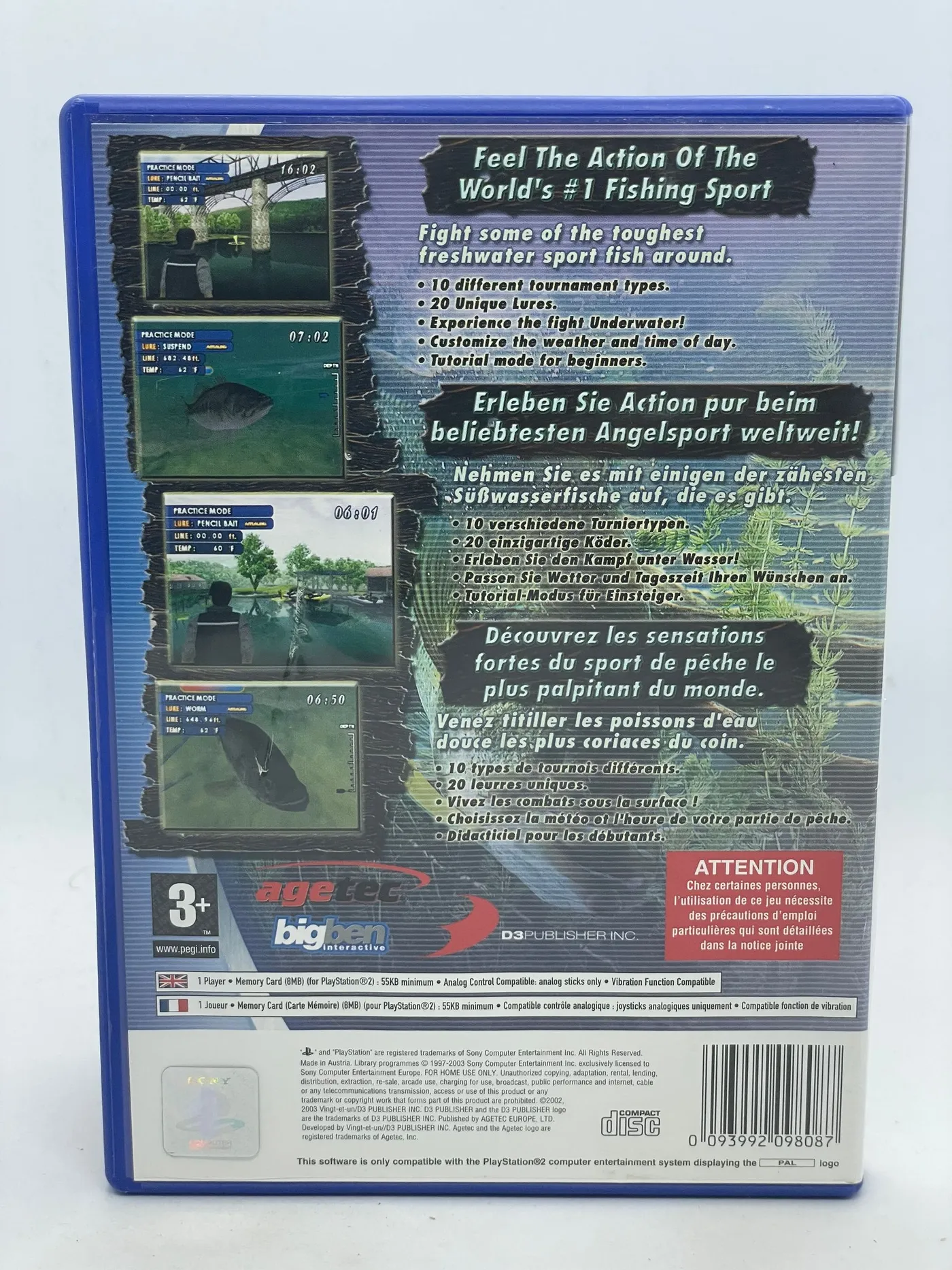 Jeu vidéo Playstation PS2 Bass Master Fishing ( 2003 ) / complet