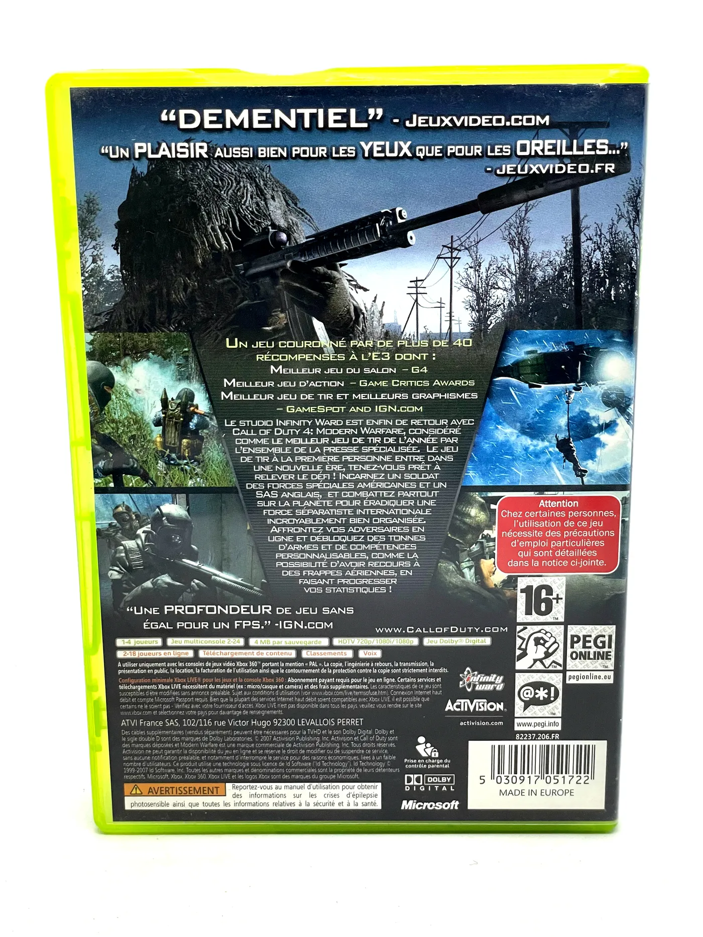 Call of Duty 4 Modern Warfare Xbox 360 (FR)